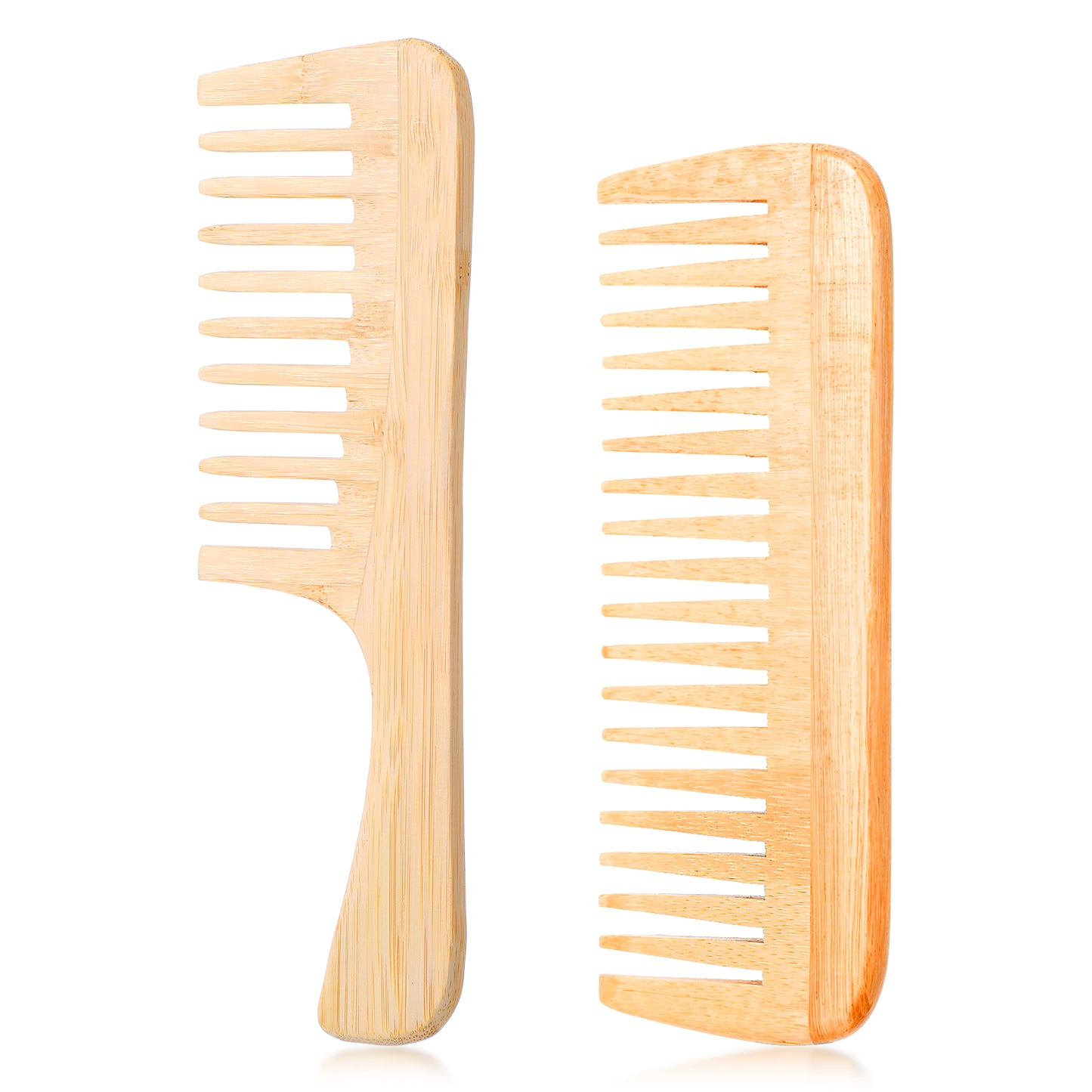2-Piece Bamboo Afro Hair Pick Comb Set Anti Static for Curly Hair Beard for Men Wooden Wide Tooth Natural Detangling Volumizing Layering Combs Tool Parting Comb for Precise Styling Daily Grooming