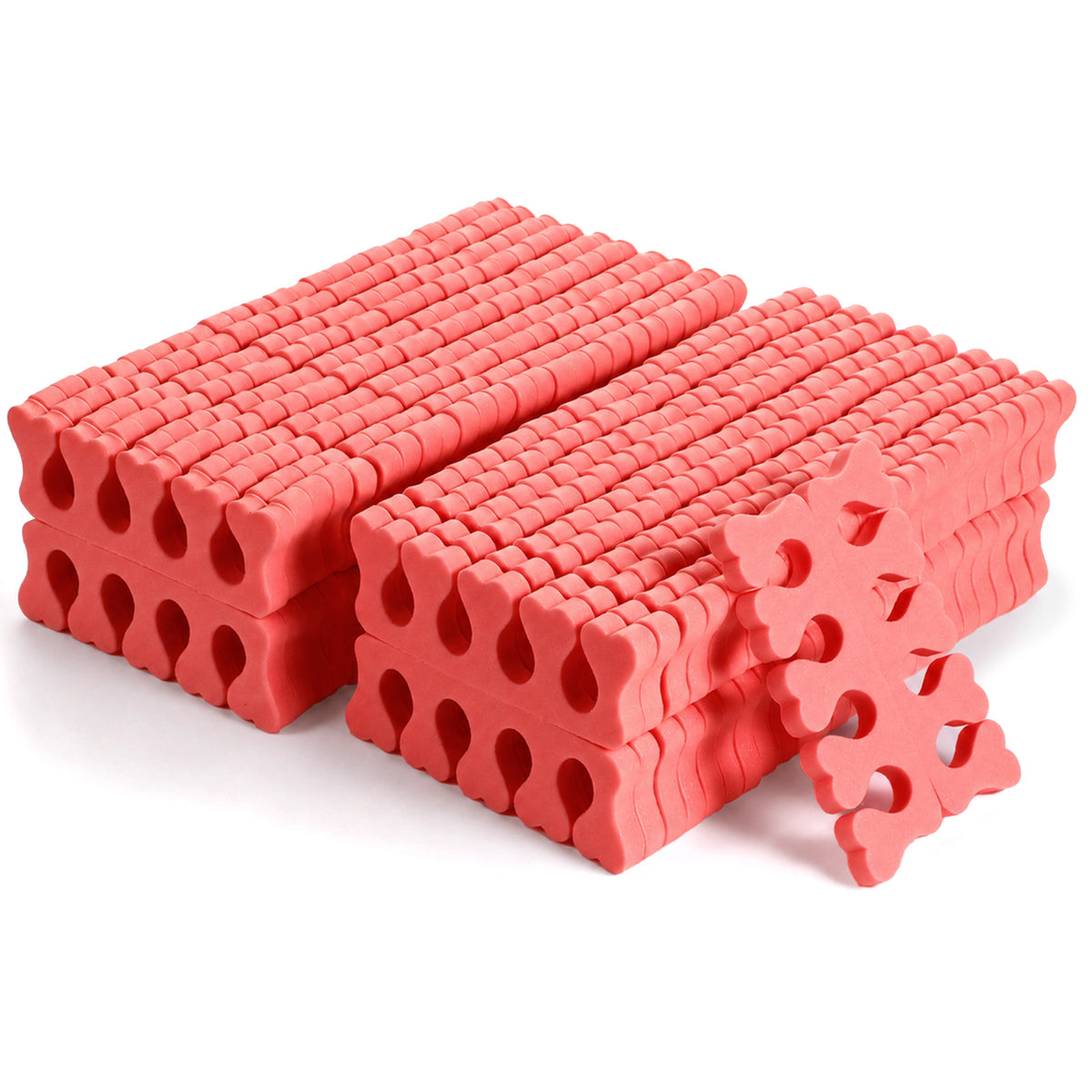 YBEATY 100 Pcs Sponge Toe Separators Soft Finger Separators Premium Pedicure Tool Kit Flexible Toe Divider Spacer for Polishing Pedicure Manicure Coating Nail Art Beauty Accessories (Watermelon Red)