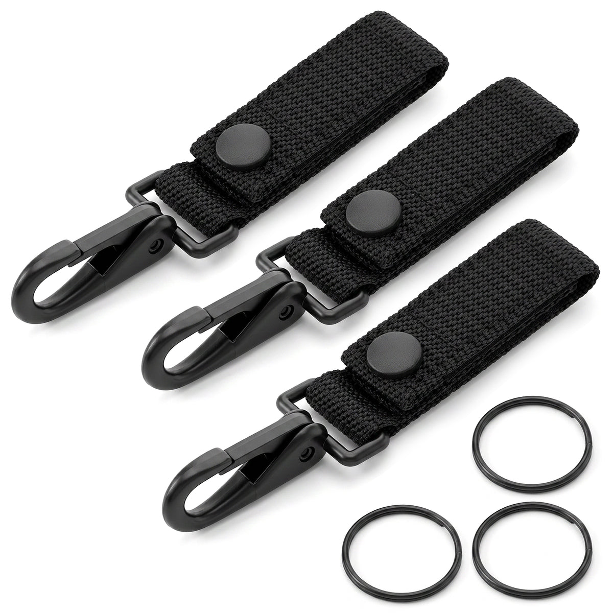 FNANJWQ 3 Pcs Heavy Duty Belt Keeper Clip with Metal Key Rings Key Clip