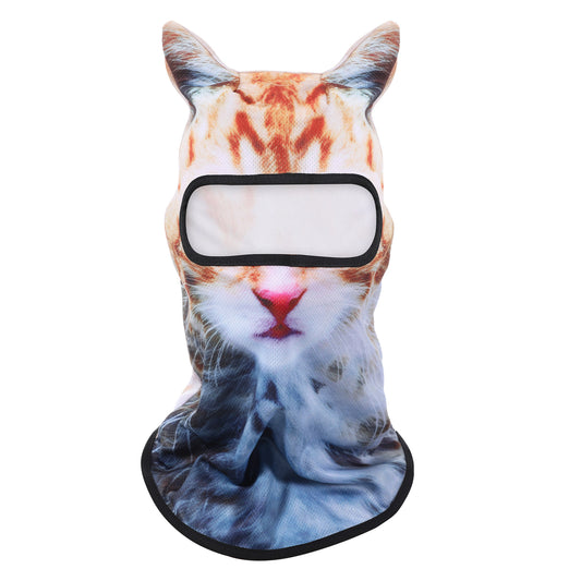 3D Cat Ski Mask Balaclava Cat Face Mask with Ears Cute Animal Face Cover Funny Ski Animal Masks for Festivals Riding Cycling Music Festivals Christmas Halloween Raves Party Women Men Yellow