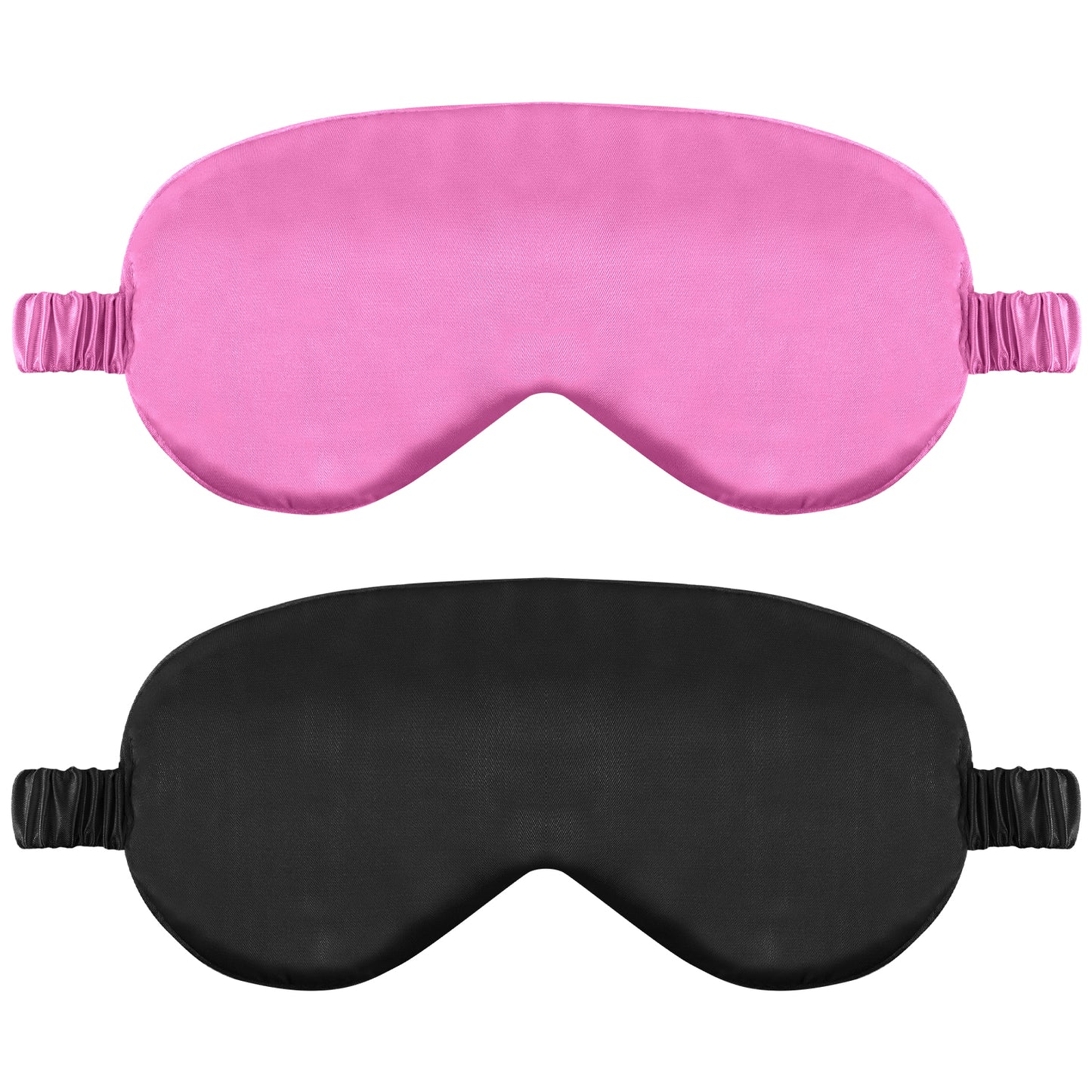 2 Pack Sleep Mask Silk Eye Mask Cover for Sleeping, Soft Satin Blindfold with Elastic Strap, Comfortable Night Sleeping Masks for Women Men (Black&Purple)