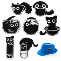 7 Pcs Cat Enamel Pin Funny Animal Brooch Alloy Cute Cartoon Lapel Pins Cat Clip Decoration Badges for Backpacks Clothes Jackets Bags Hat Valentine's Day Gift Halloween Party