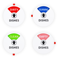 COMNICO Dishwasher Magnet Clean Dirty Sign, 1Pcs Clean Dirty Magnet for Dishwasher with Running and Empty Options with Adhesive Backing No residue 4 Inch Updated Dishwasher Magnet