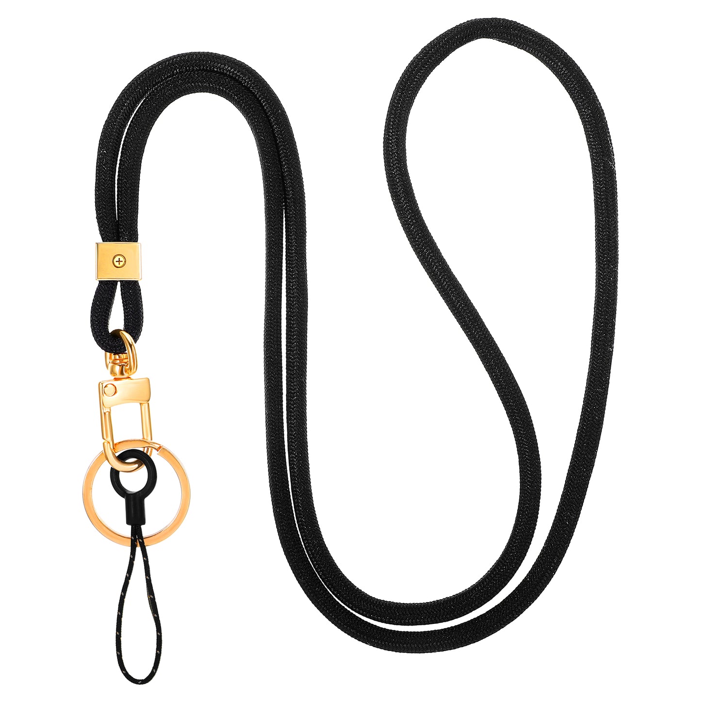 Sibba Breakaway Lanyard Badge Holders Cute Neck Lanyards Badges Holder Keychain Key Lanyard with Safety Breakaway Buckle Swivel Hook for Women Wallet Whistle Men Car Phone (Black)
