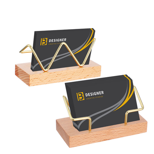 Sibba Business Card Holder Desk Display Stand Post Business Postcard Craft Show Flyer Wall Mount Catalog Case Owner Presentacion Decoration Appointment Reminder Office Organizers(W(Wood Color))