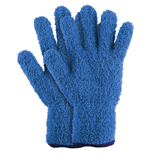 Sibba Dusting Mitt Gloves Microfiber Auto Household Cleaning Mittens Cloth Reusable Washable Gloves for Men Women Kitchen House Blinds Plants Mirrors Lamps Car Cleaning (Navy Blue)