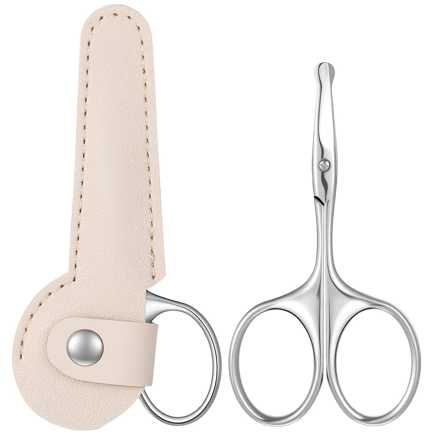 KFHENSOMR Stainless Steel Rounded Tip Scissors Professional Nail Scissors Small Eyebrow Multi-Purpose Stainless Steel Hair Safety Scissors with Round Tip Design for Eyebrow, Eyelash, Nasal/Nose Hair