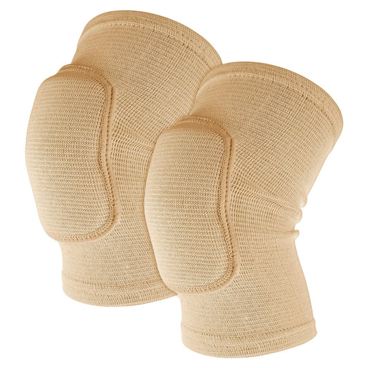 Sibba Kids Knee Pad, Breathable Elastic Knee Brace, Anti-Slip Padded Sponge Knee Protector for Volleyball Dance Running Skating Basketball Football Sports (Nude)