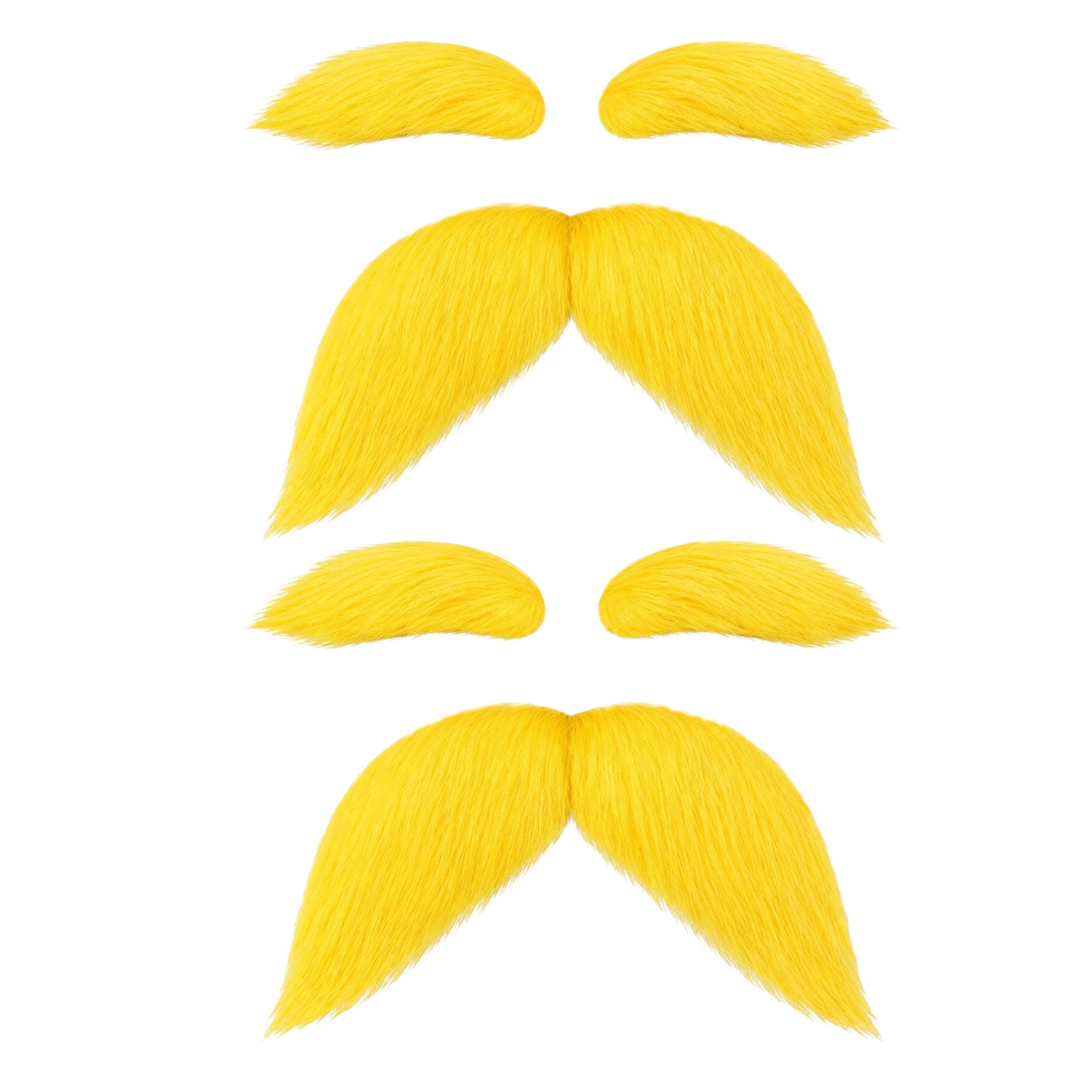 Hpmjz 2Pack Yellow Mustache and Eyebrows Self Adhesive Fake Beard Mustaches