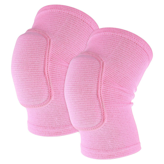 Sibba Kids Knee Pad, Breathable Elastic Knee Brace, Anti-Slip Padded Sponge Knee Protector for Volleyball Dance Running Skating Basketball Football Sports(Pink)