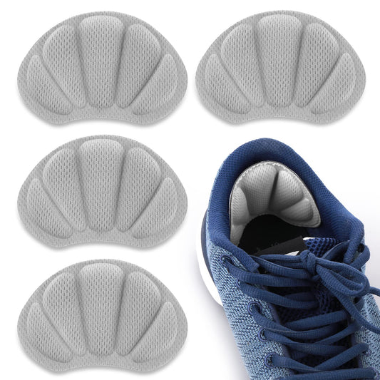 Sibba 2 Pair Heel Grips Shoes Pads for Shoes Too Big Self-Adhesive Foot Cushions Pads for Women Men Thick Shoe Inserts Back Insoles Anti Blister Shoe Liners Heel Protectors (Grey)