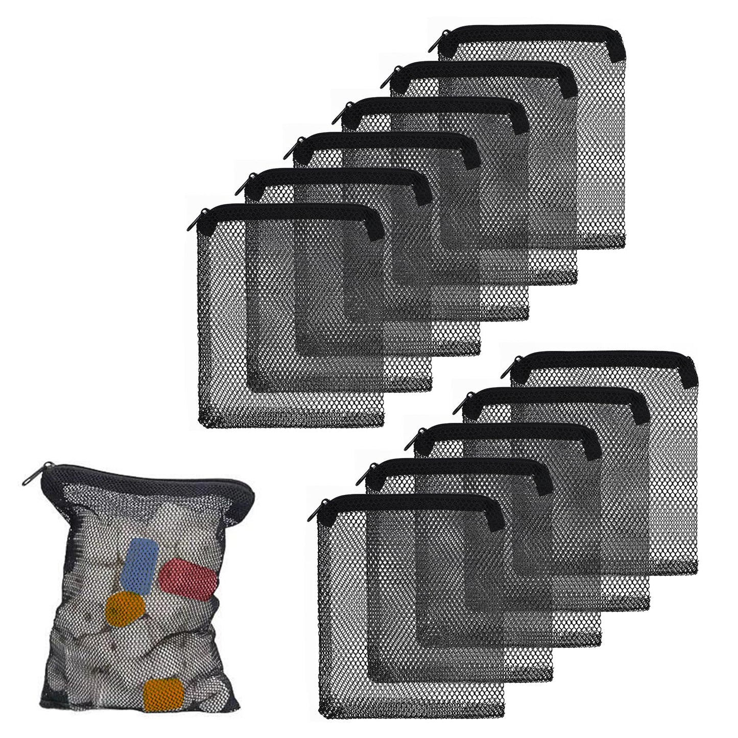 8 Pack Aquarium Filter Media Bags with Zipper, 8 x 5.5 Inch Small Fish Tank Filter Fine Mesh Bag Aquarium Mesh Bag for Fish Tank Activated Carbon, Bio Filter Balls, Filter Stones, Ceramic Rings
