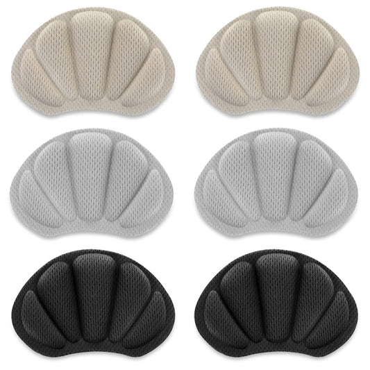Sibba Heel Protectors Feet Shoe Too Big Filler Protector Self-Adhesive Patches Stickers Crease Pads Inserts Cushion Blister Pain Relief Aid Prevention Heels Grips for Men Women (3 Pairs Multi-Color)