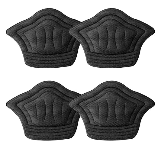 Sibba 4 Pieces Thick Non-Slip Heel Grips Heel Cushion Pads for Loose Shoes Shoe Inserts Liner for Blisters Self-Adhesive Heel Protector, Shoe Heel Repair Patch for Men Women (Black)