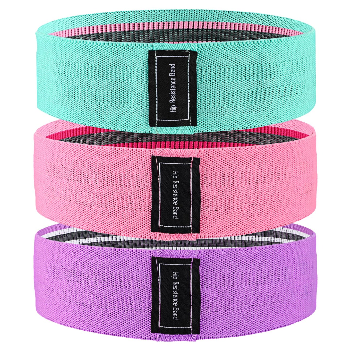 WLLHYF 3 Pieces Fabric Resistance Bands Set for Working Out Women Men Anti-Slip Elastic Bands Legs Stretch Bands for Gym Home Fitness Exercise, Yoga, Hip Circle Lift, Thigh, Squat