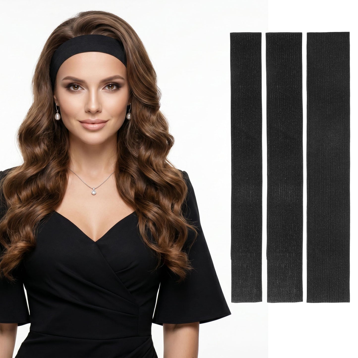 Gjinxi Pack of 3 Elastic Band for Wig, Adjustable Wig Band, Non-Slip Elastic Grip Headband, Glueless Headbands for Men and Women