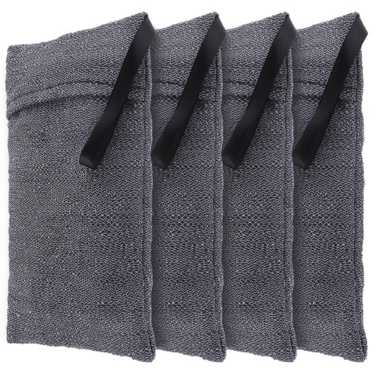 COMNICO 4 Pack Soap Pocket Exfoliating Soap Saver Pouch, Soap Bags With Lanyard Body Scrubber Sponge Exfoliator for Bath or Shower (Grey)