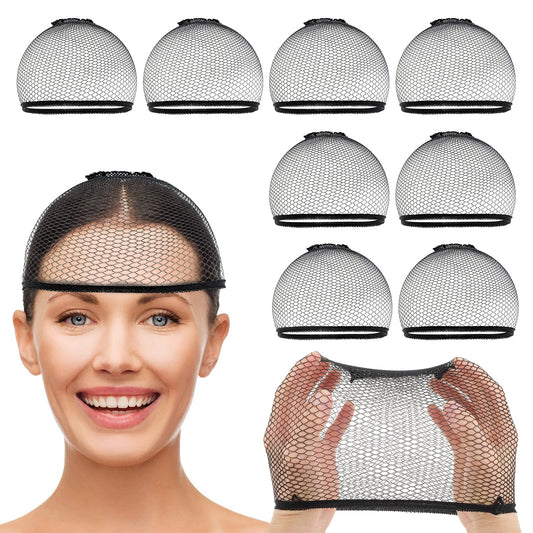 10 Pcs Mesh Wig Caps Closed End Fishnet Hair Mesh Net Stocking Non Slip Weaving Hair Net Liner Stretchy Nylon Weaving Caps Stretchable Hair Cap for Women Men Wig Cap Halloween Cosplay