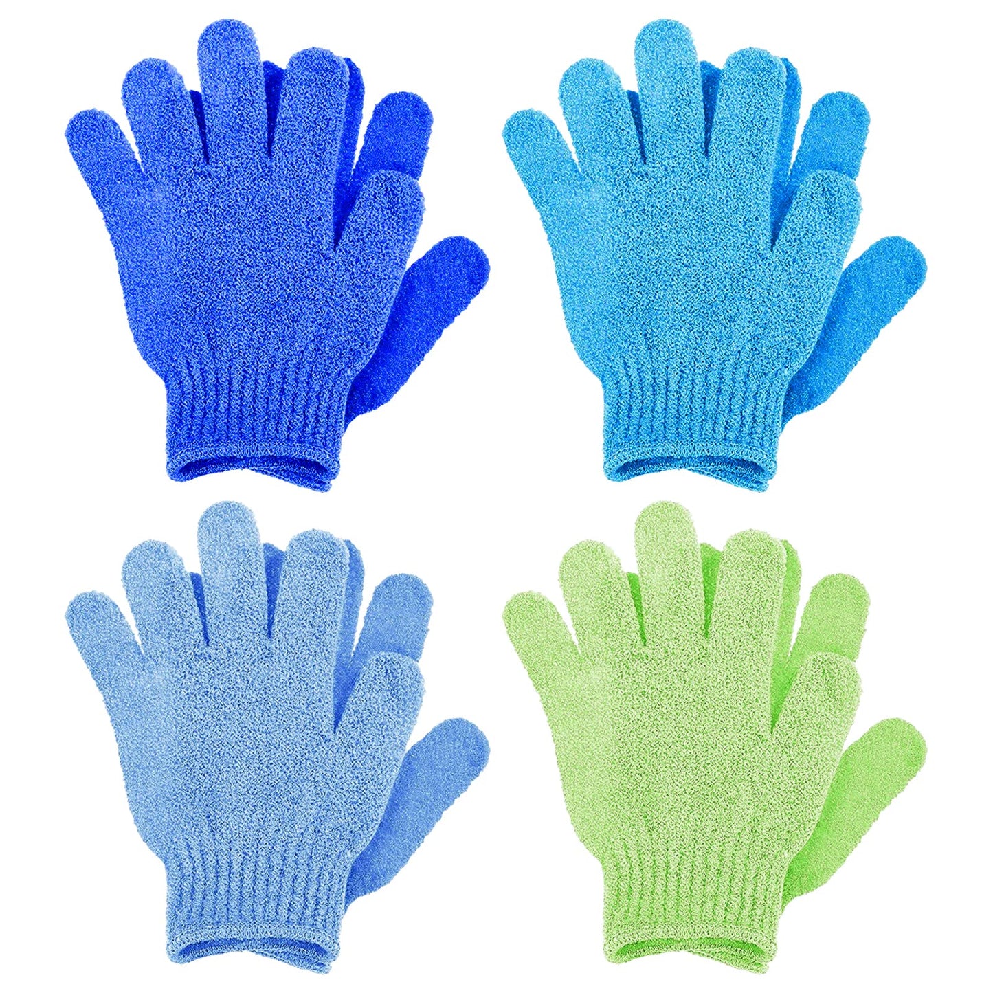 Sibba 8Pcs Exfoliating Gloves Bamboo Exfoliator Mitt Body Scrub Exfoliating Washcloths Scrubbing Glove for Shower, Spa, Massage and Dead Skin Cell Remover Loofah