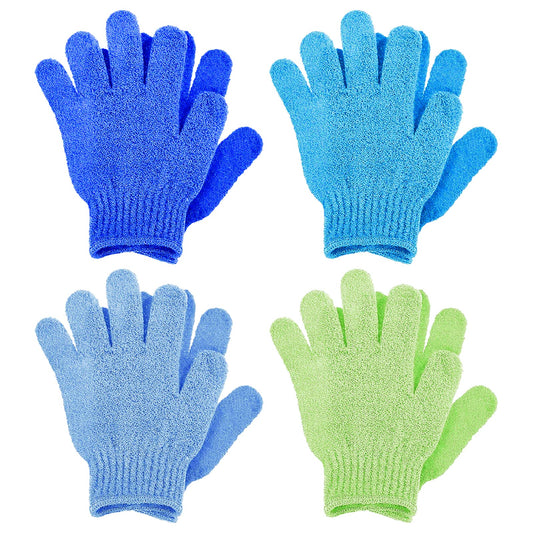 Sibba 8Pcs Exfoliating Gloves Bamboo Exfoliator Mitt Body Scrub Exfoliating Washcloths Scrubbing Glove for Shower, Spa, Massage and Dead Skin Cell Remover Loofah