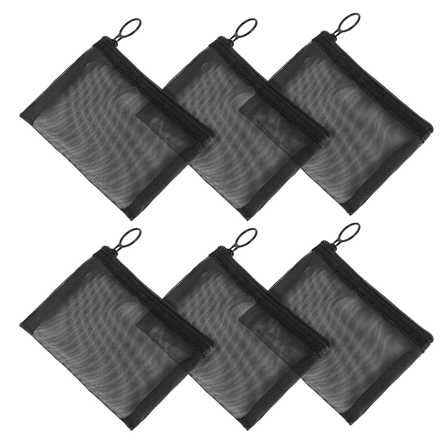 Sibba Mini Zipper Toiletry Bag Mesh Organizing Pouch 6 Packs Nylon Waterproof Small Purse Cosmetic Stationery Case Storage Makeup Bags Offices Travel Organizer Accessories Kit (S Size)