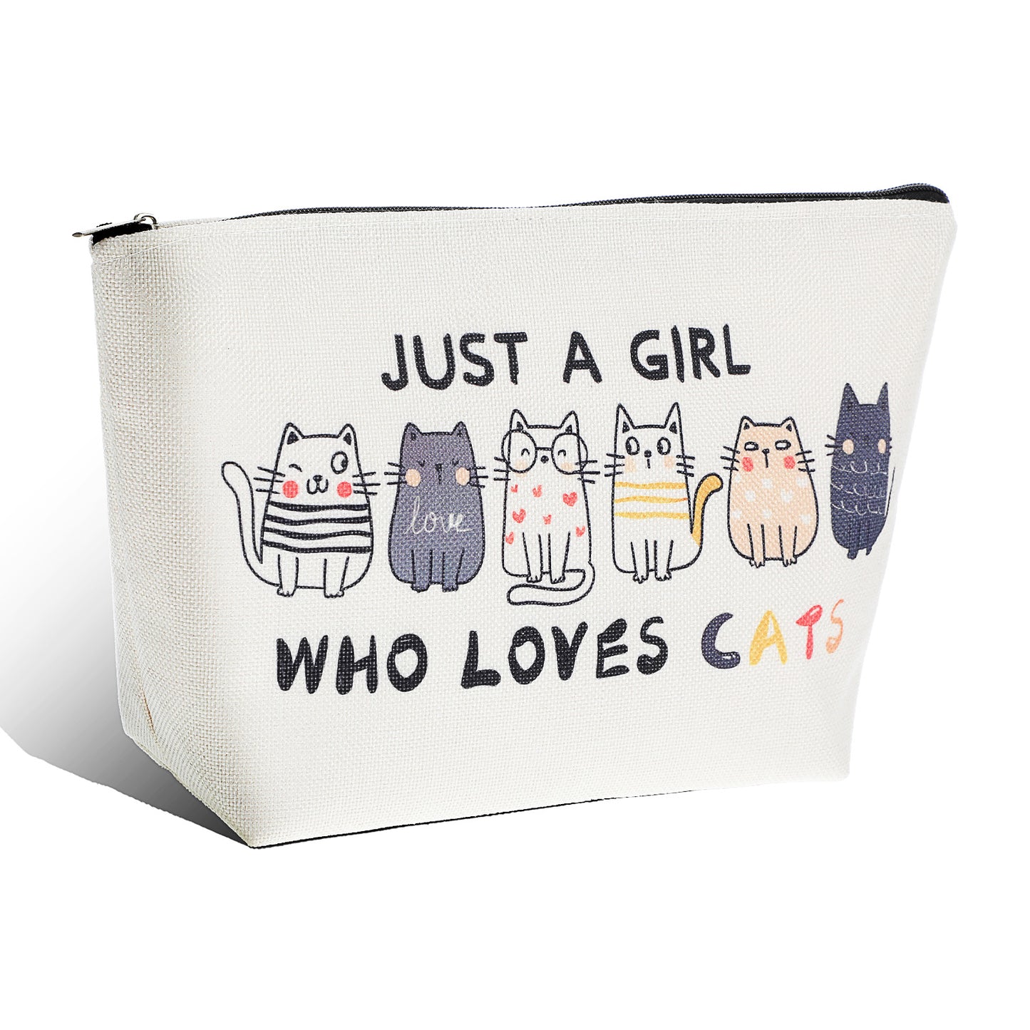 Cat Makeup Bags Travel Cosmetic Stuff Bag Zipper Organizer Pouch Funny Cat Themed Toiletry Bags Large Capacity Cartoon Cat Make up Purse Storage Accessories for Women Birthday Christmas Decorations
