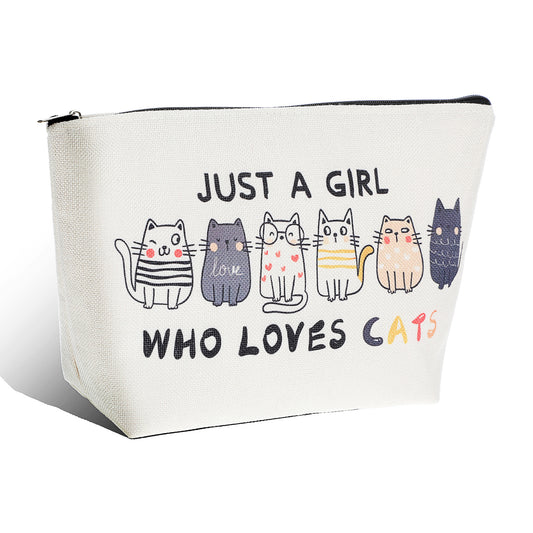 Cat Makeup Bags Travel Cosmetic Stuff Bag Zipper Organizer Pouch Funny Cat Themed Toiletry Bags Large Capacity Cartoon Cat Make up Purse Storage Accessories for Women Birthday Christmas Decorations