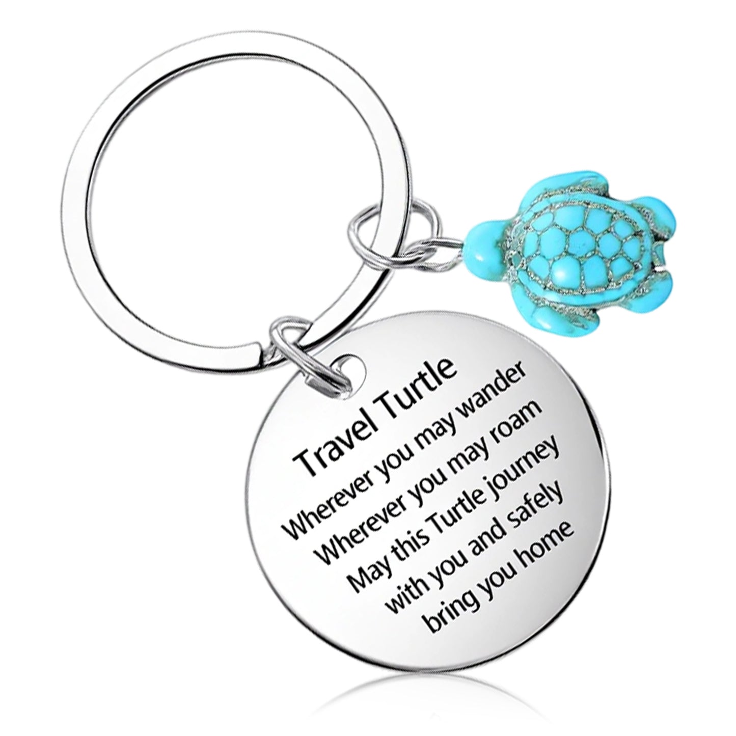 Sibba Travel Turtle Keychain Metal Green Ceramic Tortoise Keyring Cute Turtle Keychain Keyring Pendants Good Luck Charm for Safe Travels Gift for Women Men Friends Travelling Birthday New Year Gifts