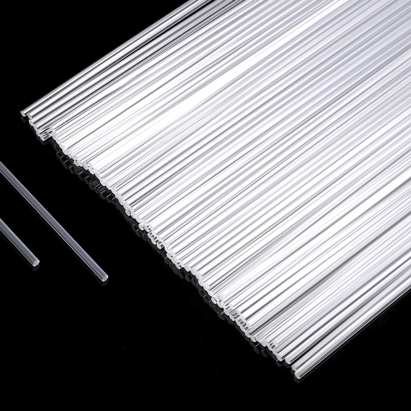 Sibba 100 PCS Clear Acrylic Rods 8 Inch Transparent Plastic Sticks for Cake 2 mm Diameter Acrylic Dowel Rods Topper Stick Cake Pop Sticks for DIY Crafts Party Decorations Gardening Cocktail Stirrers