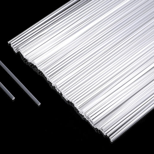 Sibba 120 PCS Clear Acrylic Rods 8 Inch Transparent Plastic Sticks for Cake 2 mm Diameter Acrylic Dowel Rods Topper Stick Cake Pop Sticks for DIY Crafts Party Decorations Gardening Cocktail Stirrers