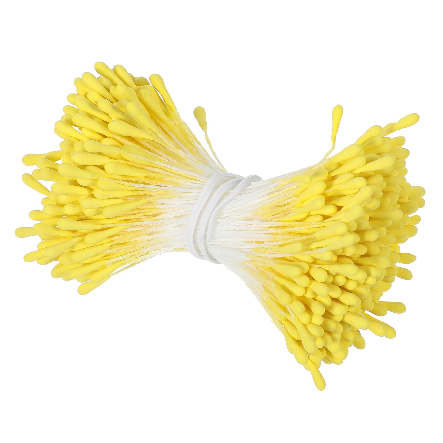 Wanmu 760Pcs 3mm Yellow Pearl Handmade Flower Stamens for Flower Making, Double Heads Artificial Flowers Stamens for Crafts DIY Christmas Card Wedding Party Scrapbook Decoration