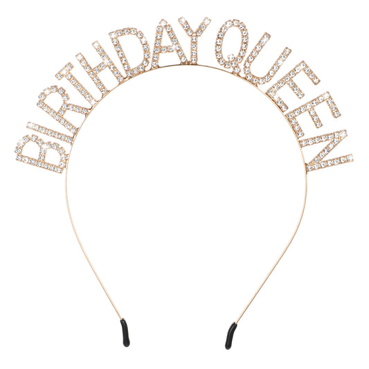 Sibba Birthday Queen Crown Gold Headband Glitter Birthday Hairband Tiara Headwear Shiny Hair Accessories Happy Birthday Crowns for Women Girls Party Christmas Party Decorations Gifts Take Photos