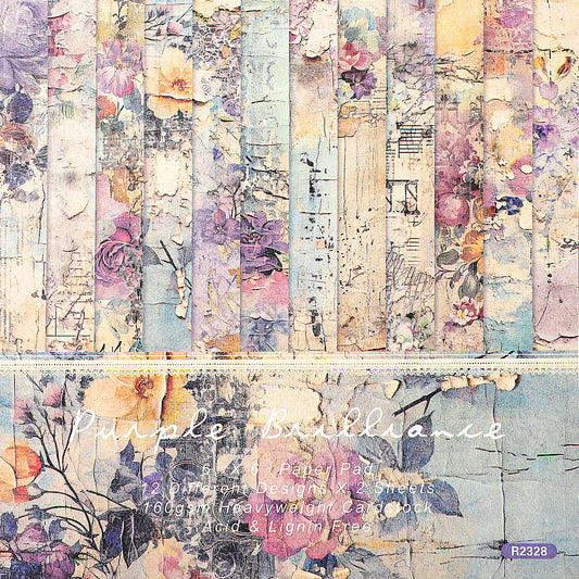 Wanmu 24 Sheets Scrapbook Paper, Vintage Scrapbook Accessories, Scrapbooking Paper Paper, 15 x 15 cm, Flowers Decoupage, Decorative Photo Album, Accessories for Calendar, Notebook, Diary, DIY
