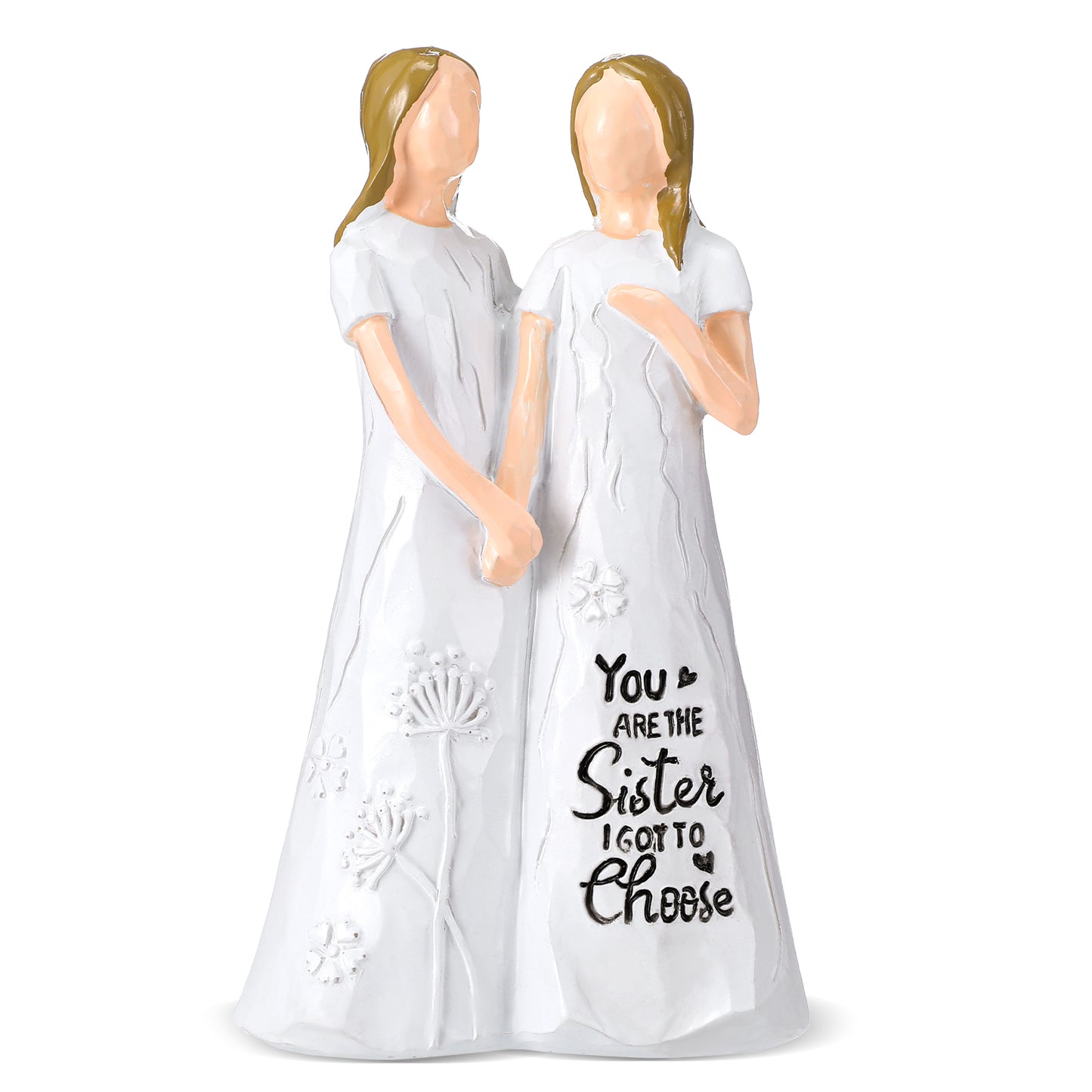 Wanmu Friendship Gifts for Best Friends Women, Resin Sister Figurines Friend Gifts for Women Best Friend Sister Birthday Gift Ideas Unique Gifts for Sisters Sculpted from Sister