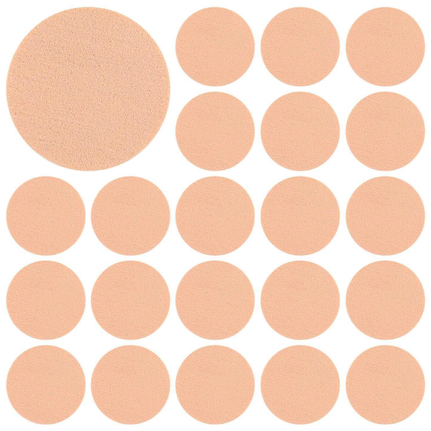 Hadnves 25 PCS Nude Round Makeup Sponges for Foundation Flat Makeup Pads Smooth Powder Sponge for Women Face Cosmetic Liquid Foundation Cream Concealer Wet and Dry Dual Use