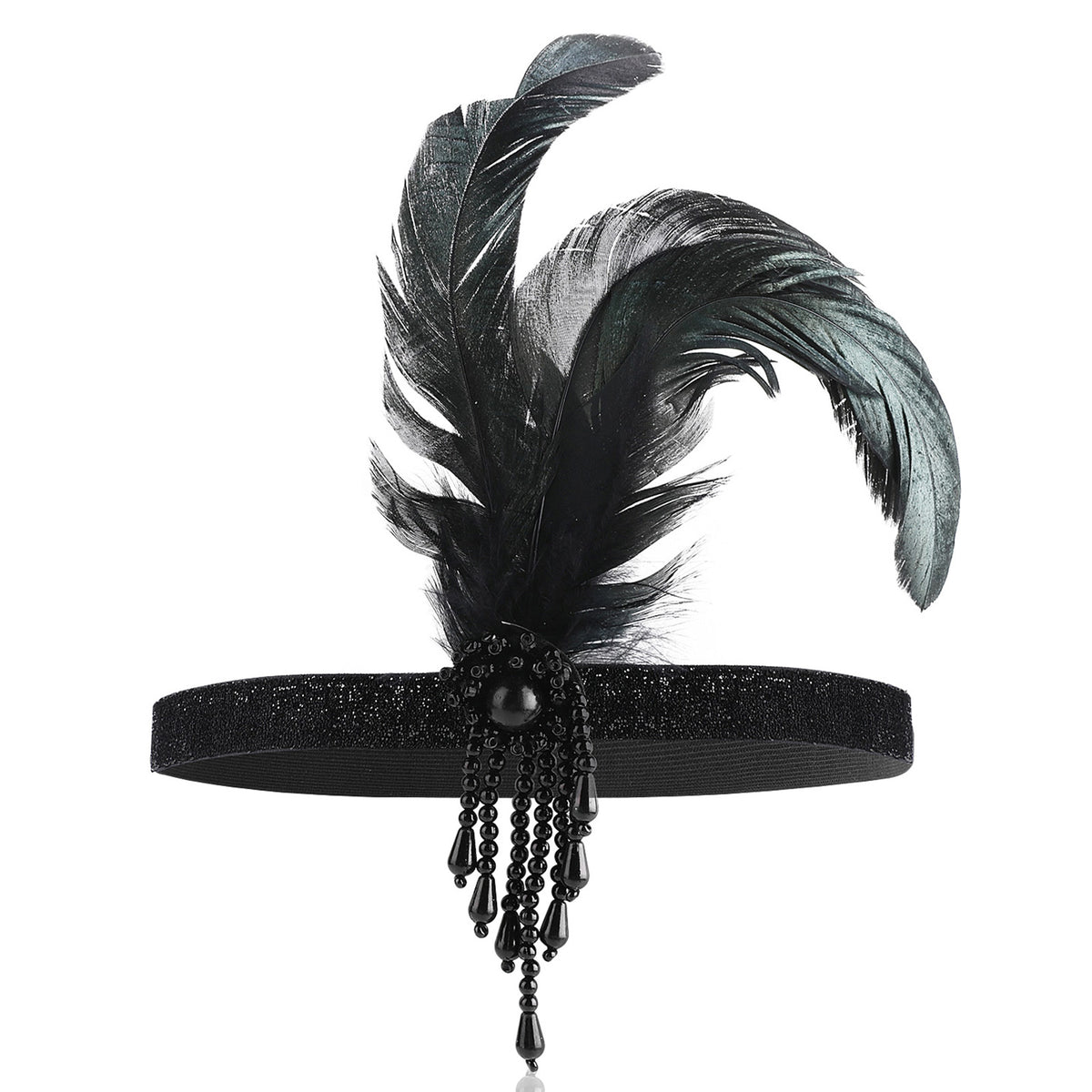 ElevateTech 1920s Flapper Headband Roaring 20s Feather Headpiece