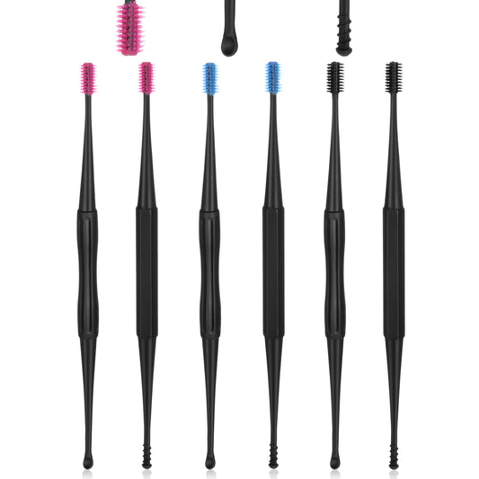 6PCS Q-Grips Ear Wax Removal-Spiral Ear Wax Removal Tool, Reusable Earwax Removal Kit Safe Ear Cleaner, Ear Picker Flexible Double Sided Head Ear Wax Removal Kits for Olders Kids Adult