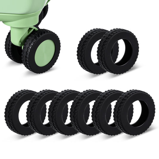 Sibba Luggage Wheel Covers 8 PCS Silicone Suitcase Wheel Protectors Noise Reduction Anti-Scratch Protection for 2-2.4 inch Wheels Black Anti Dust Covers Universal Fit for Carry On Travel Suitcase