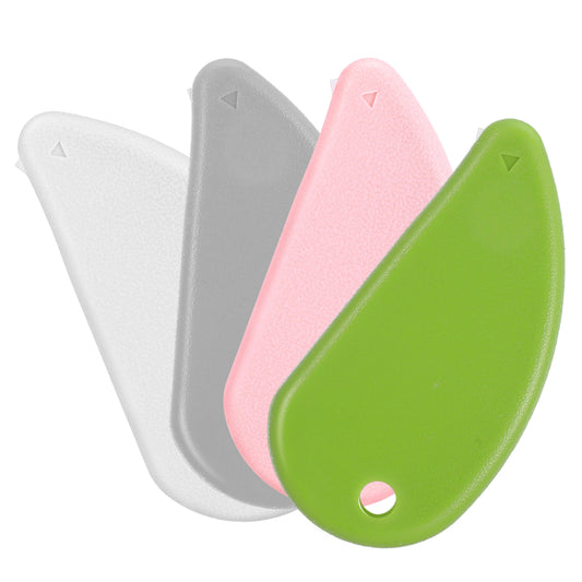COMNICO Ceramic Blade Safety Cutter, 4Pcs Mini Box Cutter with Keychain Hole Package Opener Coupon Cutter for Pocket Bag Envelope Mail Letter Paper DIY Projects