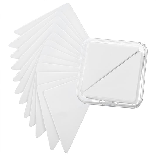 COMNICO Collar Stays, 50Pcs No Curl Collar Polo Shirt Collar Stays PVC Collar Anti-Warping Edge Shaper Plastic Collar Support Rack Sticker for Any Shirt with Collar White