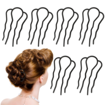 Sibba Hair Side Combs 6PCS Hair Fork Clip Metal Buns Hair Pins Prong Hair Updo U-Shape Twist Hair Sticks Head Styling Tool Accessories Elegant Hairpin Appliances for Women Performance