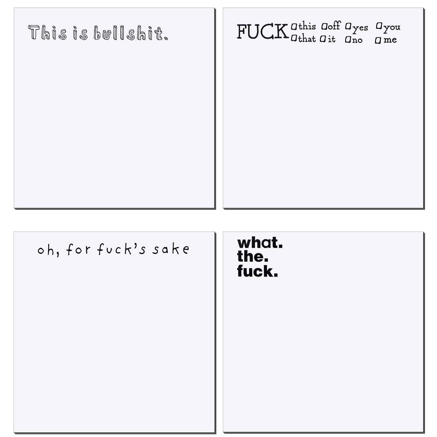 Sibba 4 Pcs Funny Sticky Notes, Novelty Memo Pads Office Desk Accessories Sarcastic Sticky Notepad, Funny Office Gifts for Friends Coworkers