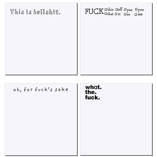 Sibba 4 Pcs Funny Sticky Notes, Novelty Memo Pads Office Desk Accessories Sarcastic Sticky Notepad, Funny Office Gifts for Friends Coworkers