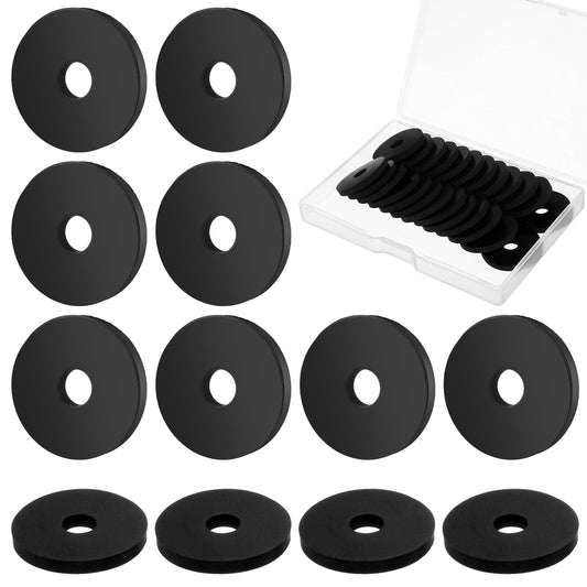 COMNICO Rubber Washer, 25 Pcs 1 OD x 1/4 ID x 1/8 Thickness Heavy Duty Rubber Flat Washers Black Rubber Grommets Vibration Rubber Spacer Bushing for Bolts Spacers Household Appliances