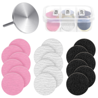 COMNICO 60Pcs Sanding Paper Discs and Metal Nail Drill Bit 25mm Replacement Sandpaper Disk Pedicure Disc Manicure Pedicure Supplies Tools Foot File for Dead Skin Foot Callus Remover #80#150#240 Grit