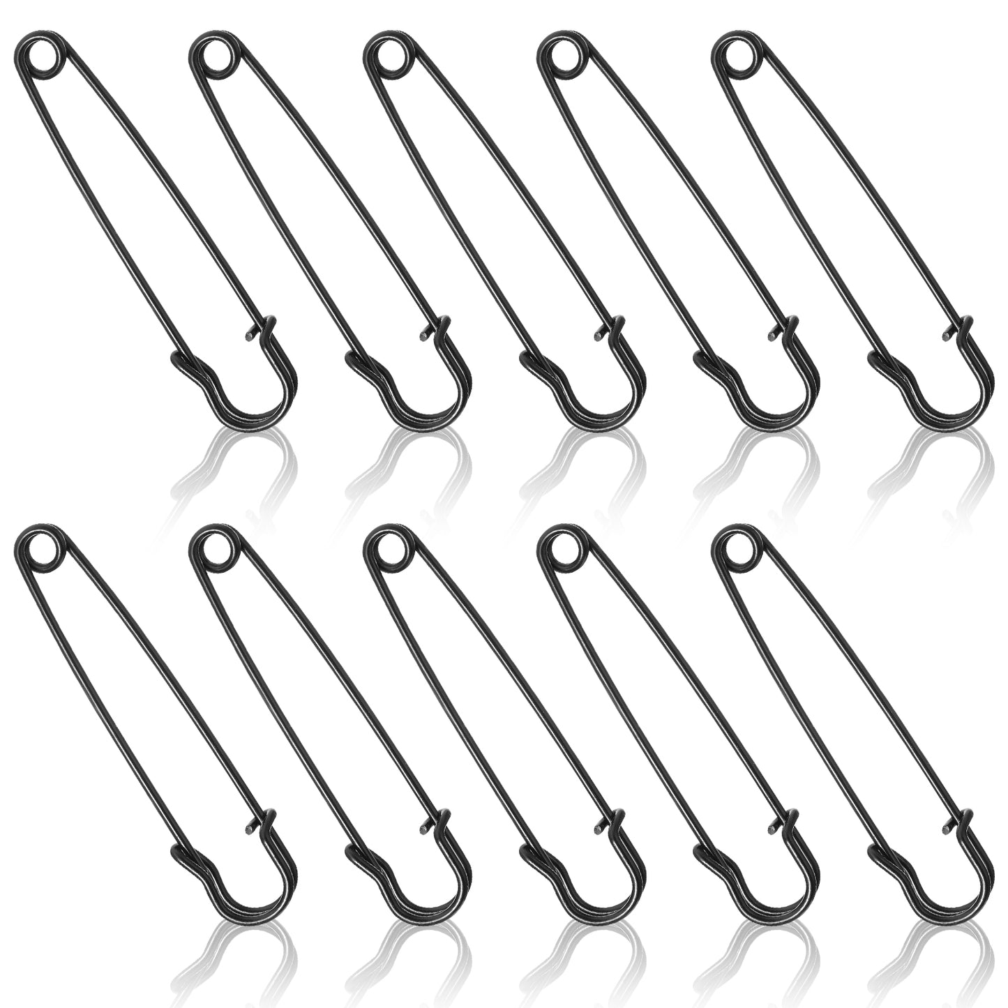 Sibba 20Pcs Large Safety Pins, 2 inches Safety Pins Heavy Duty, Blanket Safety Pins, Safety Pins for Clothes, Pins Fasteners for Leather, Crafts, Canvas, Shawls, Kilts(Black)
