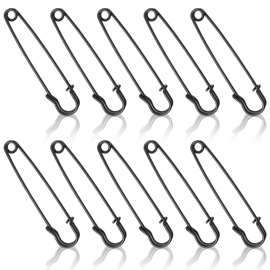 Sibba 20Pcs Large Safety Pins, 2 inches Safety Pins Heavy Duty, Blanket Safety Pins, Safety Pins for Clothes, Pins Fasteners for Leather, Crafts, Canvas, Shawls, Kilts(Black)