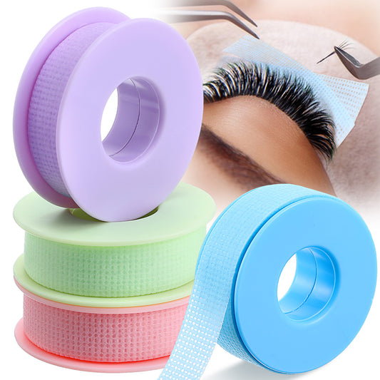 Wanmu 8Pcs Lash Tape for Eyelash Extensions, Adhesive Silicone Gel Eyelash Tape for Sensitive Skin, Microporous Breathable Make Up Supplies for Lips Eye Shadow DIY Salon (0.4in/ 5yd, 4 Colors)