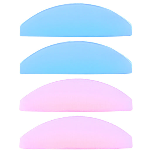 4Pcs Lash Lift Shields Flat Korean Lash Lift Pads Super Sticky Glueless For NO.1 Perm Soften Lashes Lifting Rods For Salon Usage Flatter Rods Eyelash Perm Tools For Perming Lashes Thoroughly Pink Blue