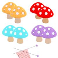 COMNICO Knitting Needle Point Protectors, 8pcs Mushroom Stitch Stoppers Cute Silicone Knitting Needle Stoppers Needle Tip Hugger Knitting Accessories Knitting Tools Supplies Sewing Gadget for Beginner